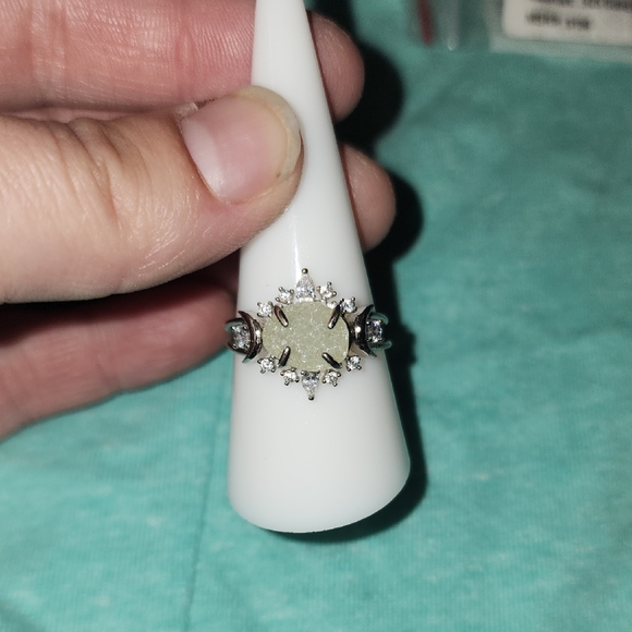 The Sterling Club Lab Created White opal .925 Solid Sterling Silver